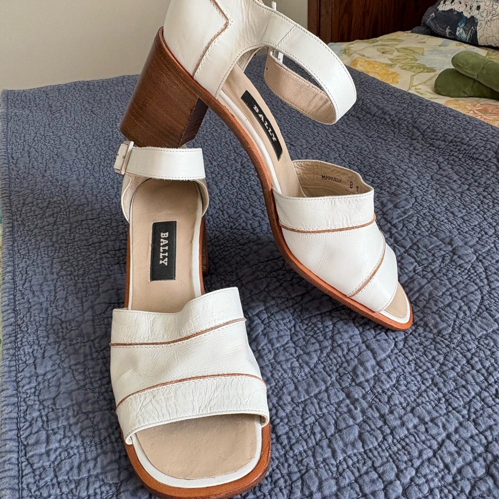Bally White Leather Women's Sandals